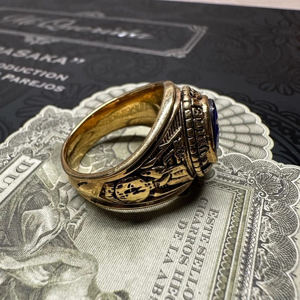 Vintage 14k Gold Filled and Blue Men's UNITED STATES AIR FORCE Ring SZ 12